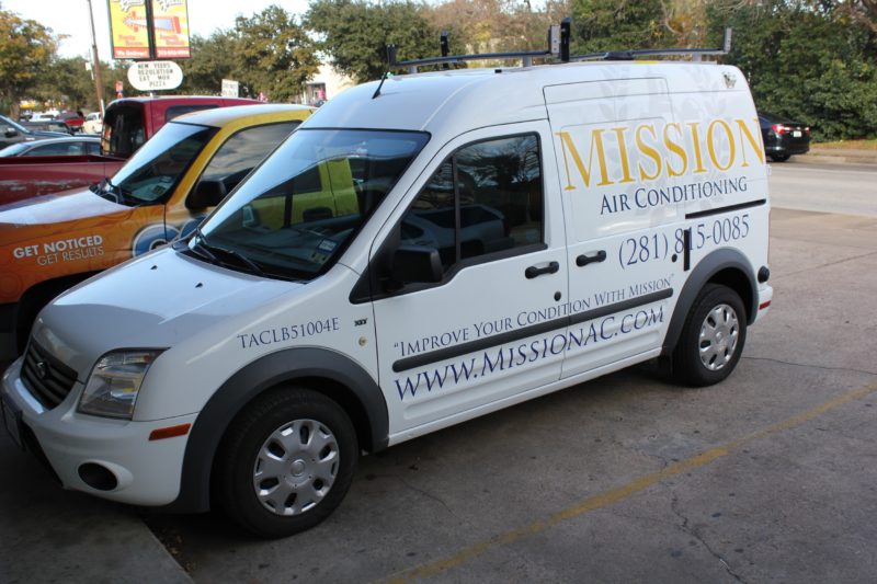 mission ac branded truck